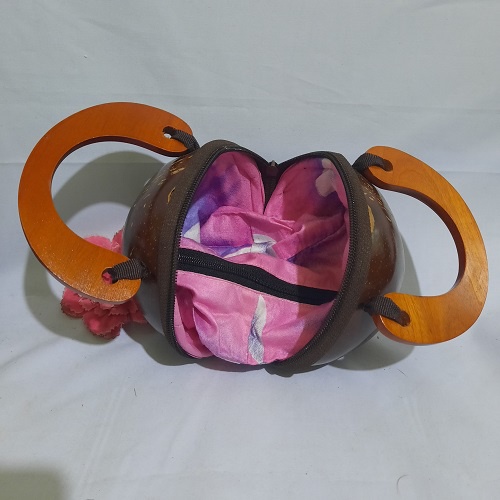 Tas Batok Tenteng / Handle Tas Batok Kelapa Bulat Tas Wanita Unik