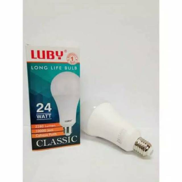 BOHLAM LAMPU LED LUBY CLASSIC CAHAYA PUTIH 3W 5W, 7W, 9W, 12W, 15W, 18W, 24W