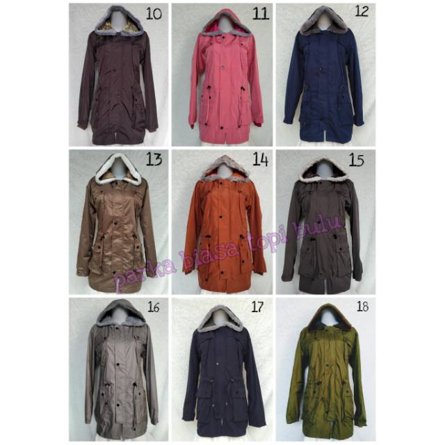 Jaket parka topi bulu/jaket korea/ld 108 cm