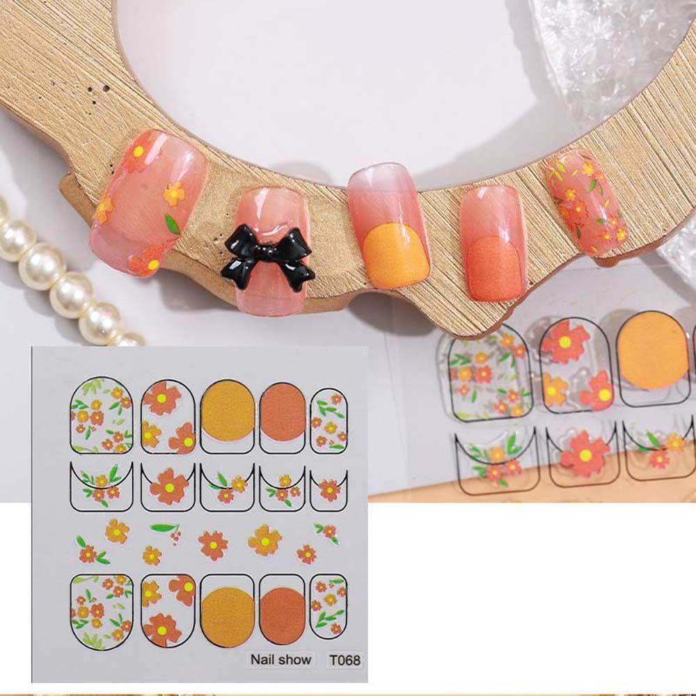 Agustinina Stiker Kuku Kartun Fashion Bunga Kelinci Strawberry Fruits Nail Art Dekorasi