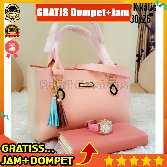 2670 TAS IMPORT WANITA FASHION KOREA GLOSSY BRANDED YSL SAC DE JOUR 26CM MORODER LEATHER HAND BAG /