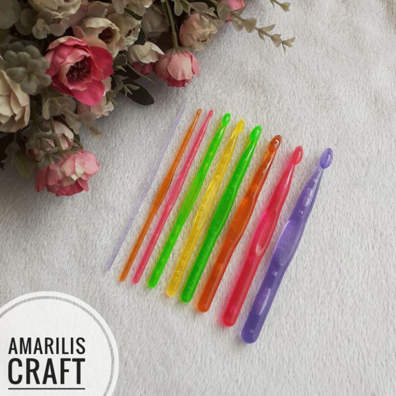 [9Pcs] Set Hakpen Plastik Crochet Hook