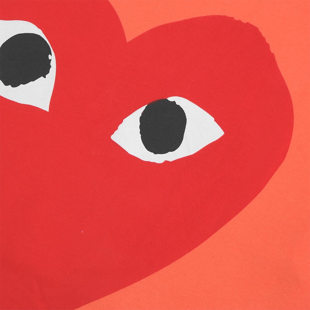 CDG Play Red Heart T-Shirt Orange