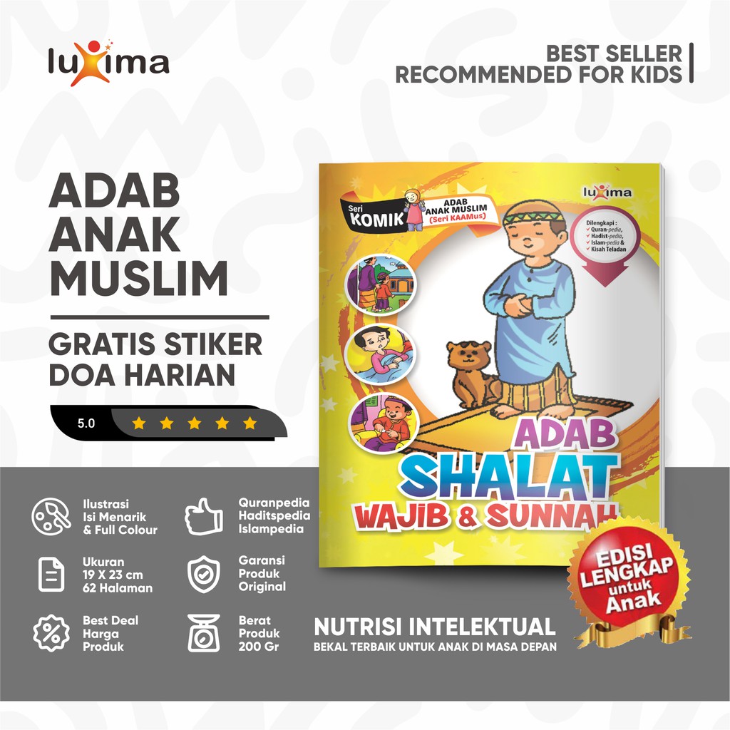 Komik Anak Muslim - Adab Shalat Wajib dan Sunnah - Seri Adab Anak Muslim 3 / Buku Cerita Bergambar d