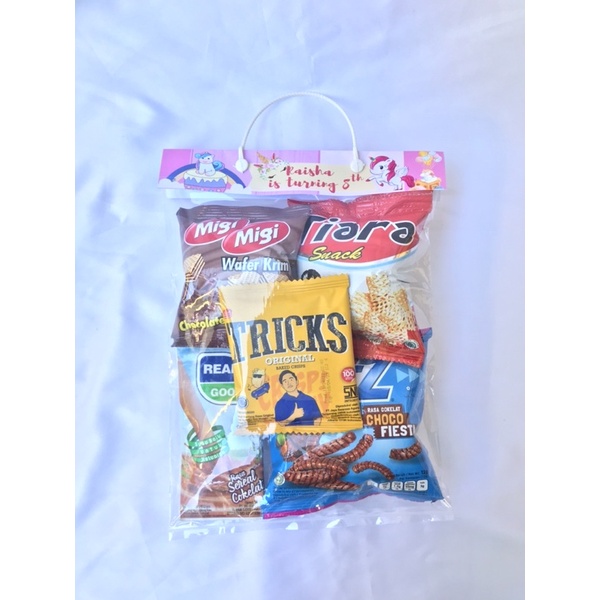 

Paket Snack Ulang Tahun Anak 6.000, Snack Ulang Tahun Anak Custom Nama dan Foto