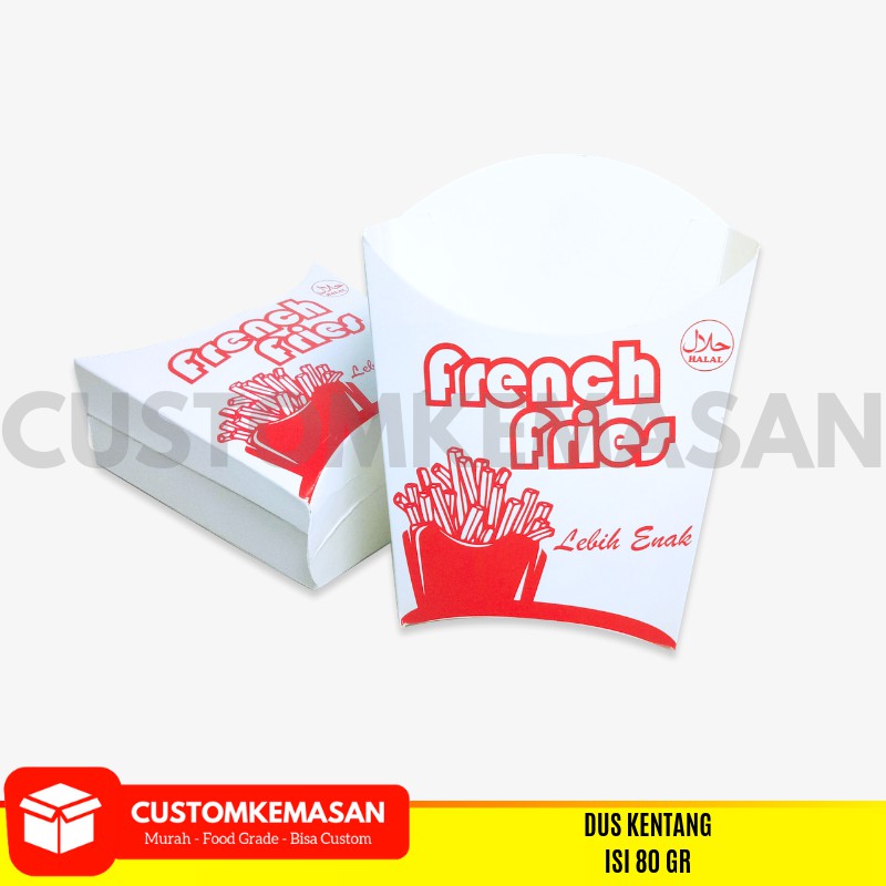 Dus Box Kentang Goreng, Kantong Kentang Goreng, Kantong French Fries, Wadah Kentang Goreng
