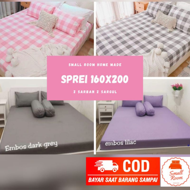 SPREI SET 160X200 SEPREI KASUR NOMOR 2 QUEEN BED WARNA POLOS MOTIF TIMBUL EMBOS MARUN PUTIH BIRU NAV