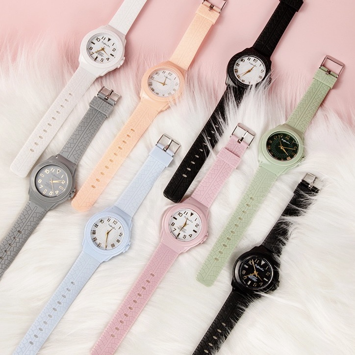 COD✅ Jam Tangan Wanita Analog Rubber Fashion Watch Gaya Korea Cewek Anak Harga Grosir   S1234