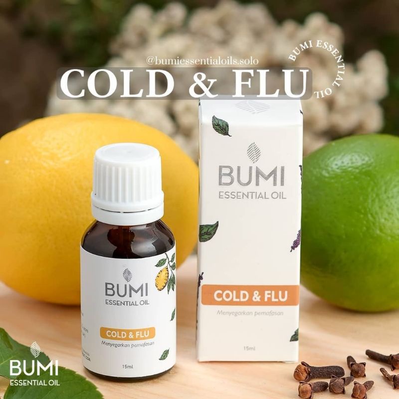Distributor Bumi Essential Oils Cold & Flu/ Oil Diffuser Humidifier/ 100% Minyak Atsiri/ Food Grade 