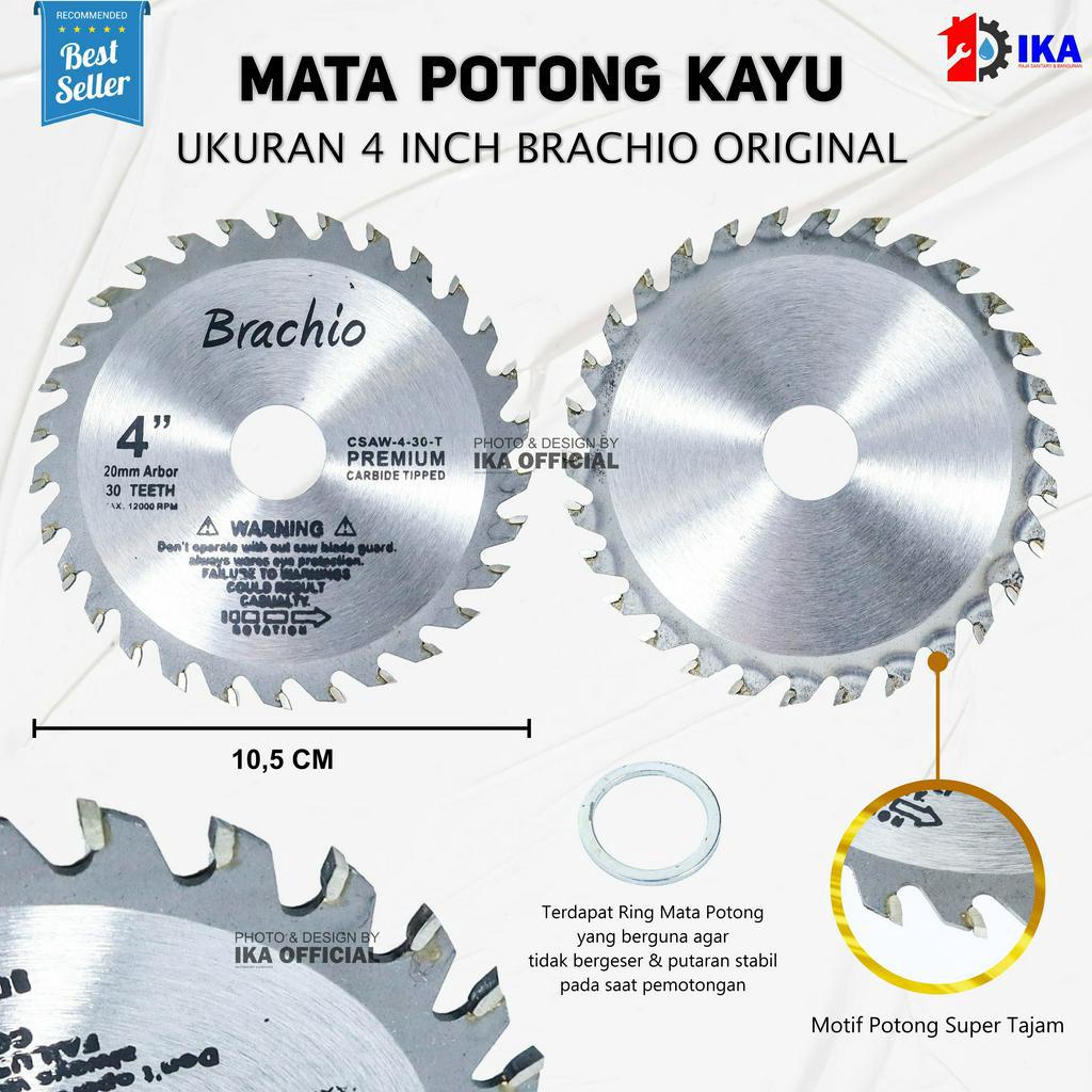 mata gerinda potong triplek / kayu / Saw Blade 4 X 30 40 teeth /7 x 40 teeth BRACHIO ORIGINAL TAJAM KUAT