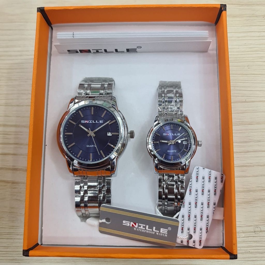 SNILE COUPLE EDITION/JAM TANGAN COUPLE SNILLE RANTAI STAINLESS/JAM TANGAN ORIGINAL/