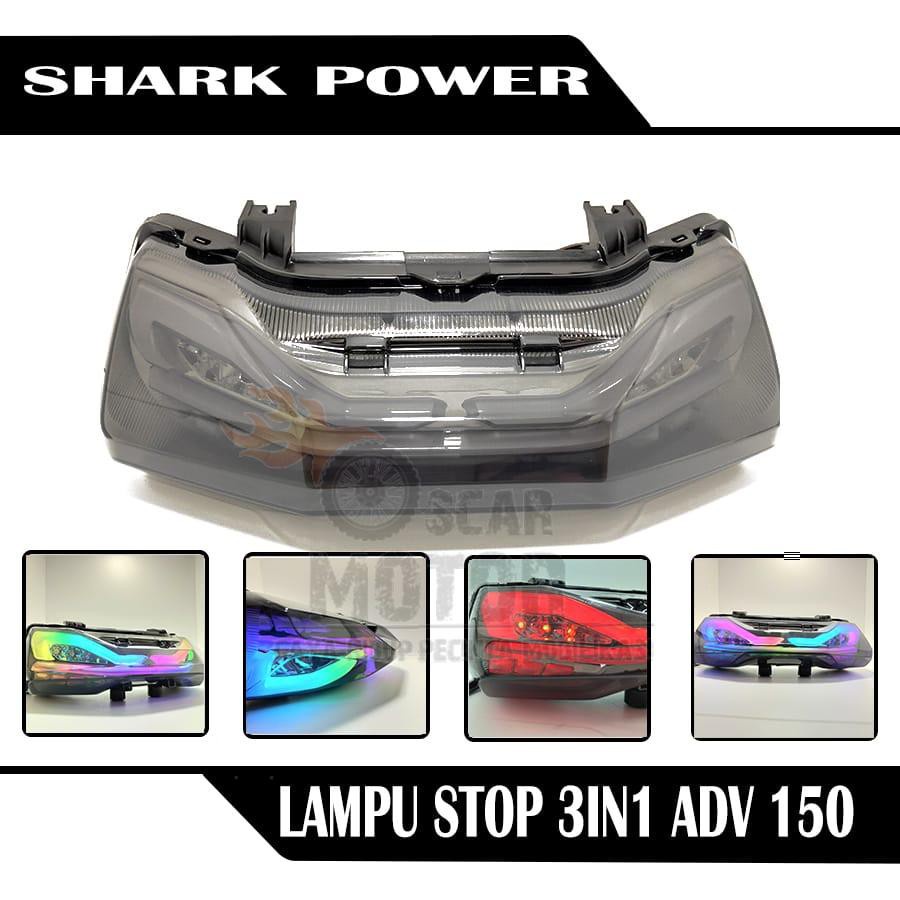 Stoplamp ADV 155 HONDA Lampu Led Rainbow Stop Belakang 3 Warna Pelangi Kota 3in1 Senja Running Sein motor