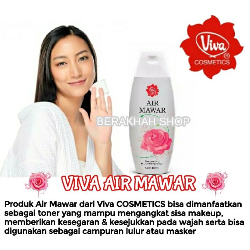 Original 100% Viva Air Mawar 100ml Pembersih Makeup Campuran Masker / Lulur - Cairan Viva Air Mawar 