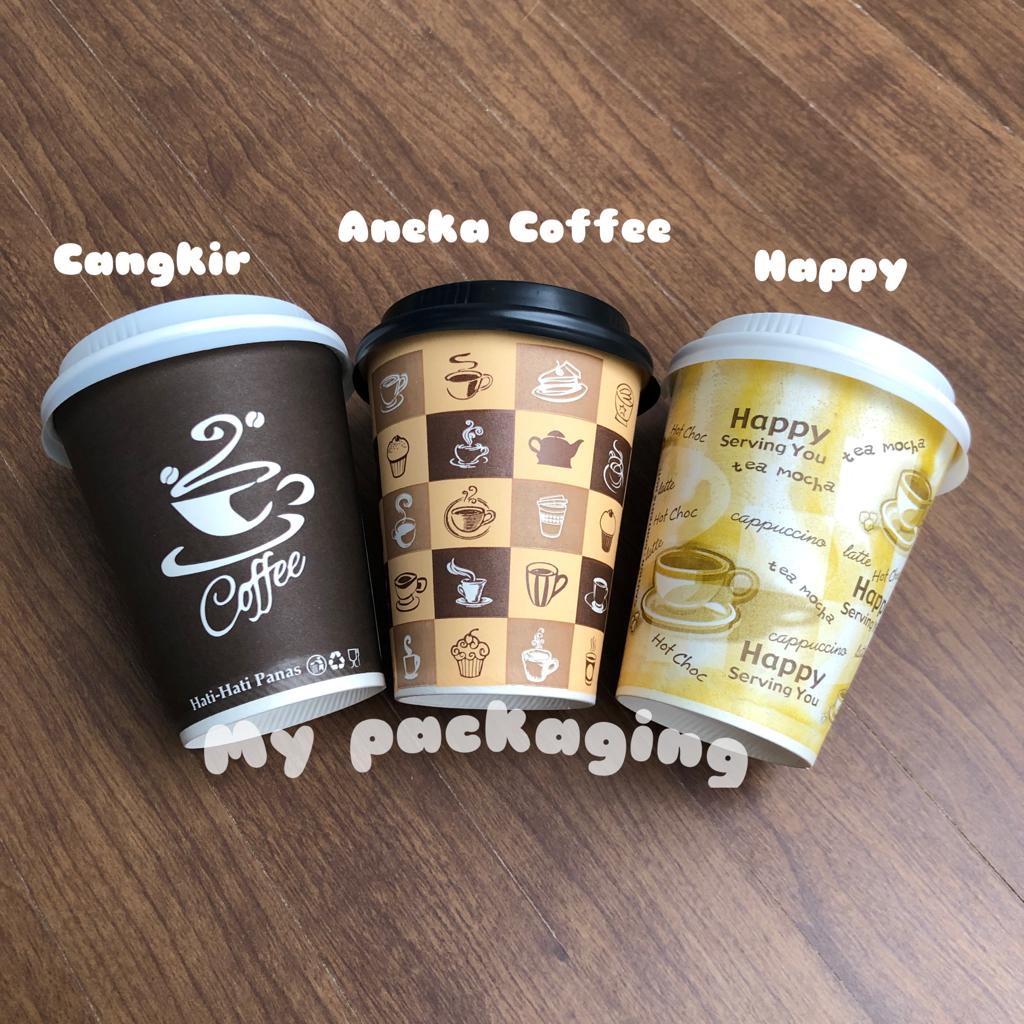 Tutup Paper Cup 8oz - Putih/Hitam 8 oz isi 50pcs/pack