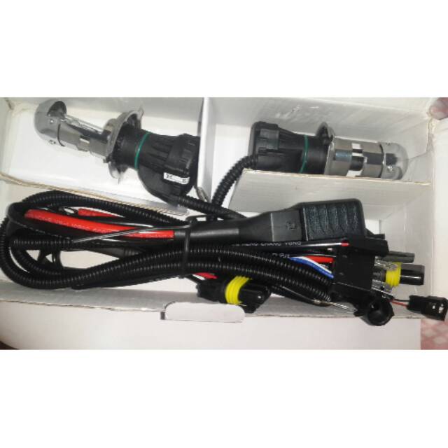 hid mobil H4 6000K dengan kabel setnya hid H4 6000k bisa hi low
