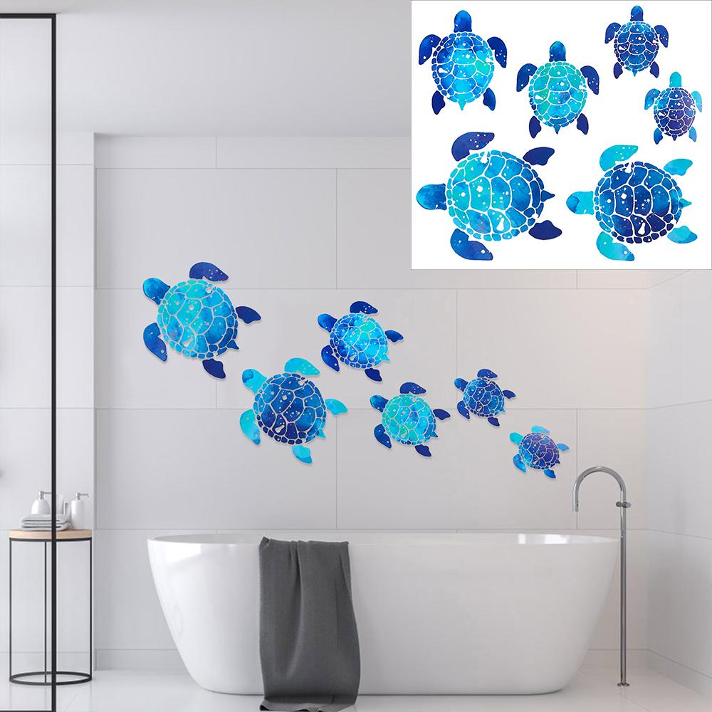 Solighter 2set (12Pcs) Stiker Dinding Penyu Laut Home Vinyl Removable Underwater Ocean Dekorasi Rumah