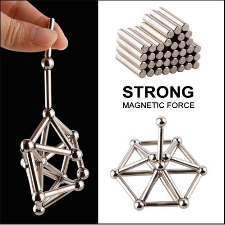 Mainan Magnetik Steel Metalic Stick and Bucky Balls - J75