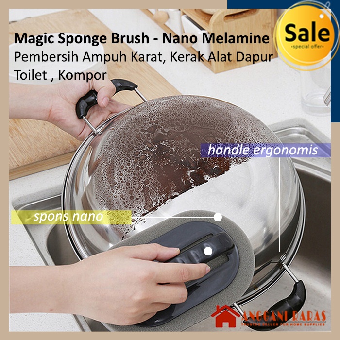 Sikat Besi Pembersih Panci Gosong Pembersih Kerak Pembersih Karat Magic Sponge Nano Melamine