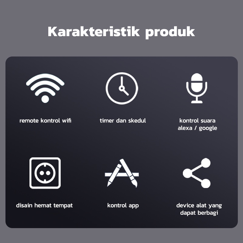 Kadonio WiFi Smart Plug Socket 16A monitor kontrol daya Colokan stop kontak timer