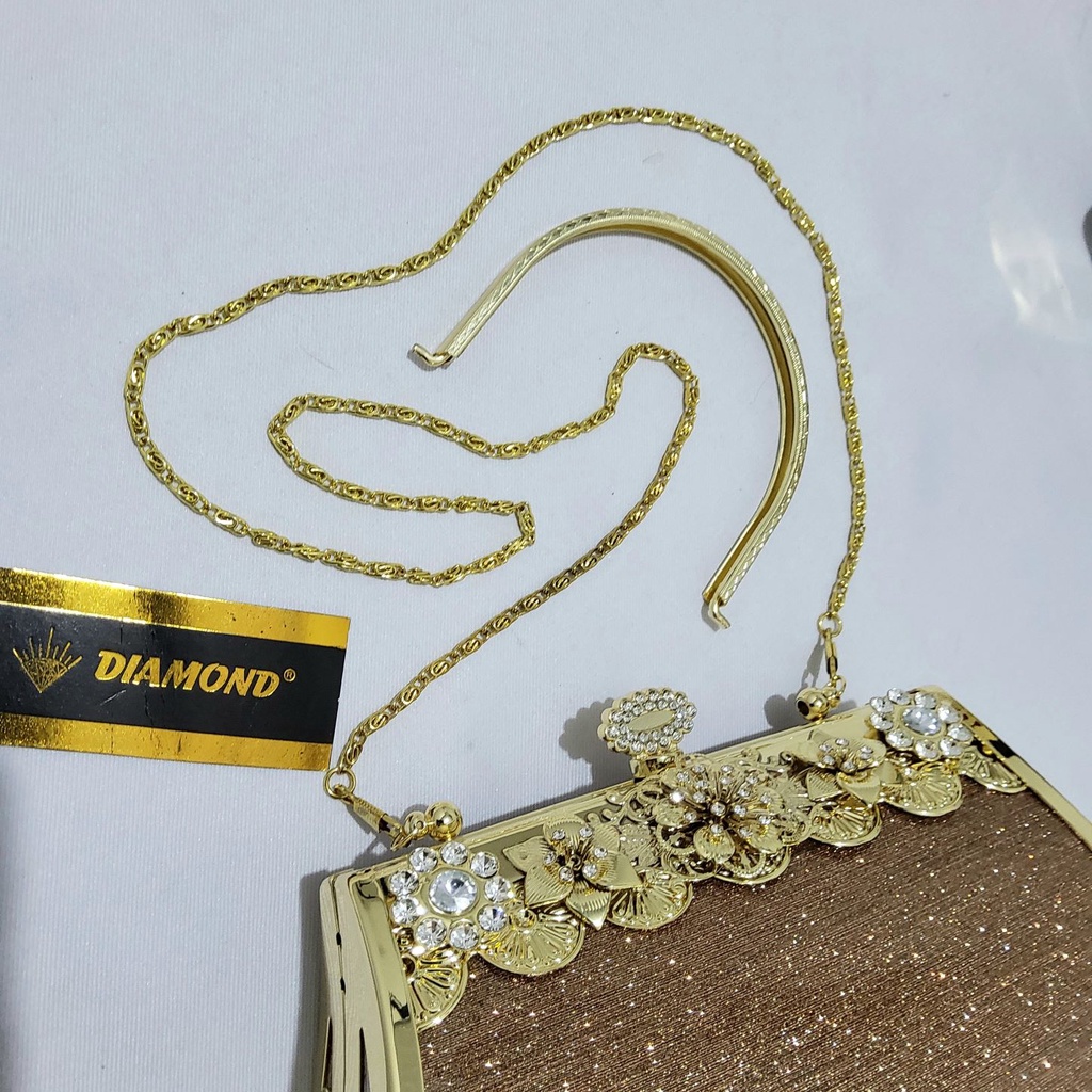 Tas Pesta  Farnell Import Diamond Clutch Kondangan Cantik Impor 2898/2917 Ukuran Besar
