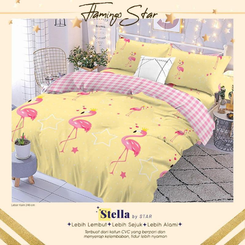 Sprei Motif Flamingo Aloha/sprei Homemade/flamingo Star