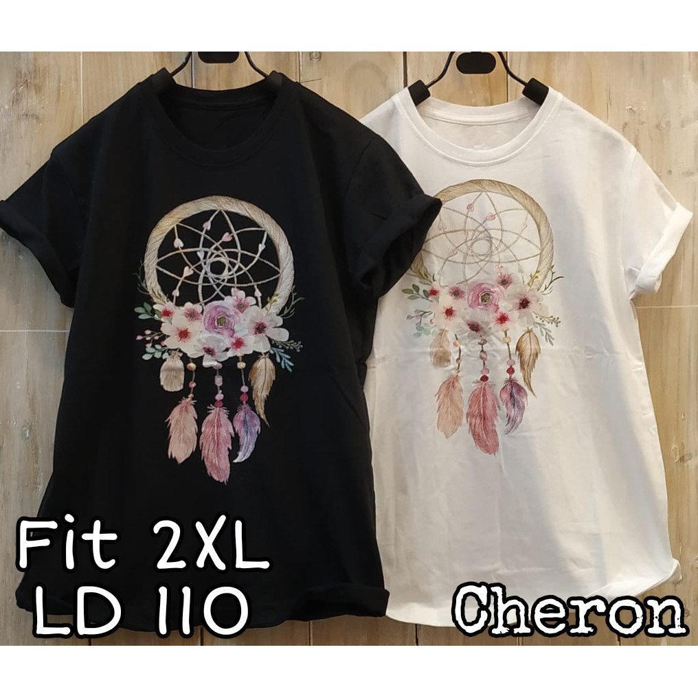 CHERON 19950 - Kaos Distro Wanita Fit XXL LD 110 Baju Atasan Oblong Cewek Jumbo 2XL Big Size Bigsize