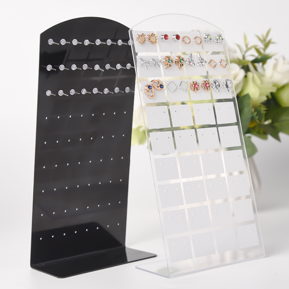 Rak Display Stand Penyimpanan Perhiasan Anting Stud 48 / 72 Lubang Bahan Plastik Multilayer Untuk Wanita