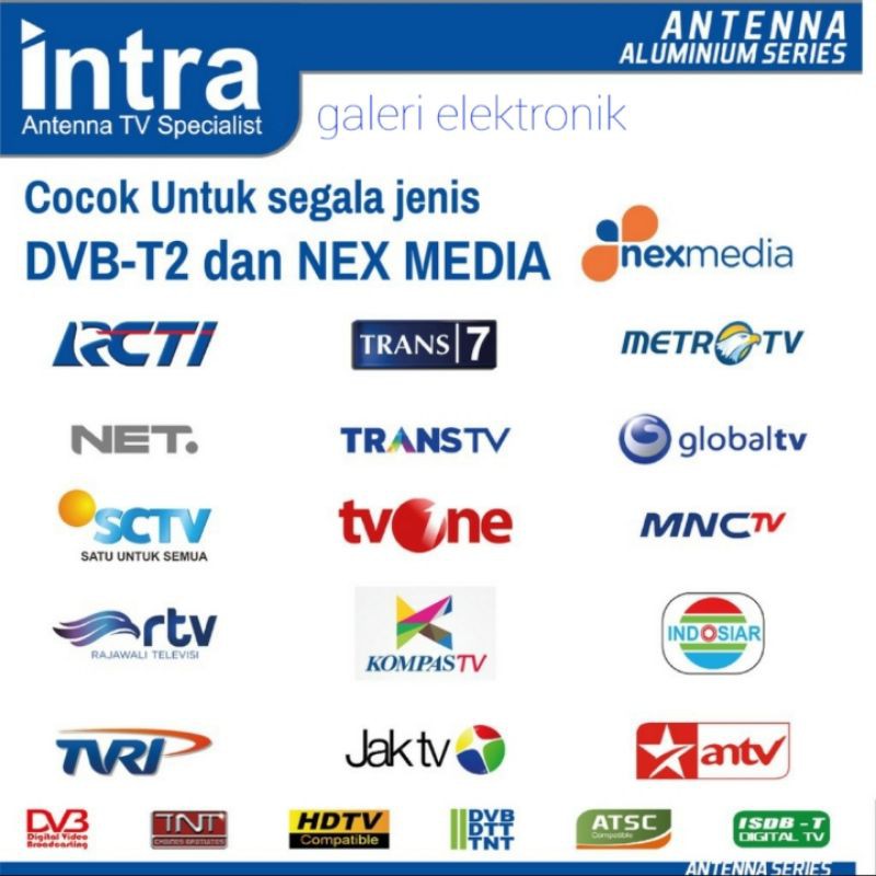 Antena Tv Digital INTRA  INTB003 free kabel 13mtr