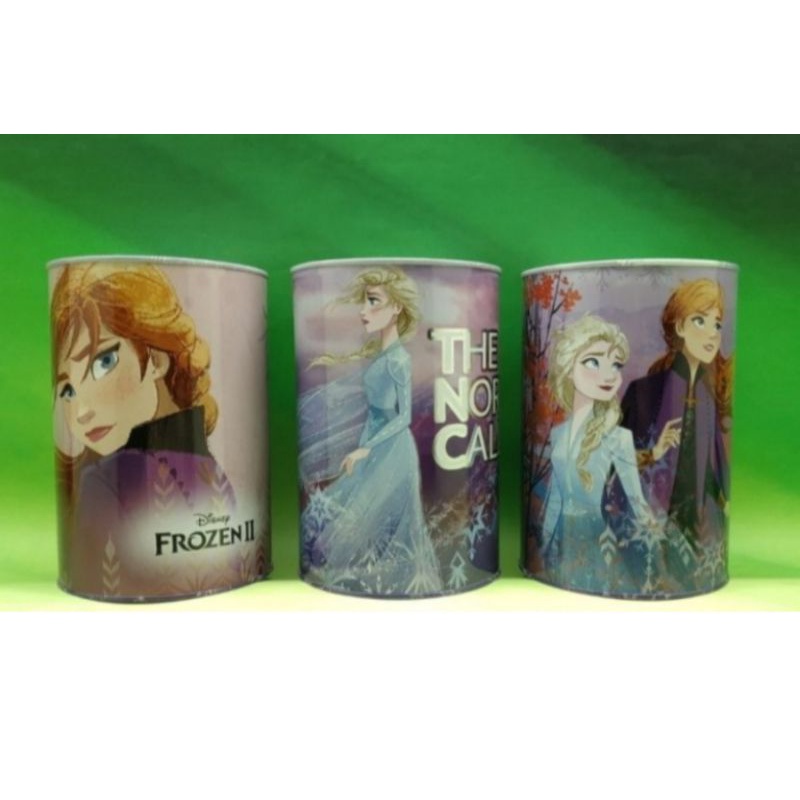 Celengan kaleng metalik Frozen 2, Hello Kitty, Tayo Technoplast / Celengan tabung metalik Frozen mov
