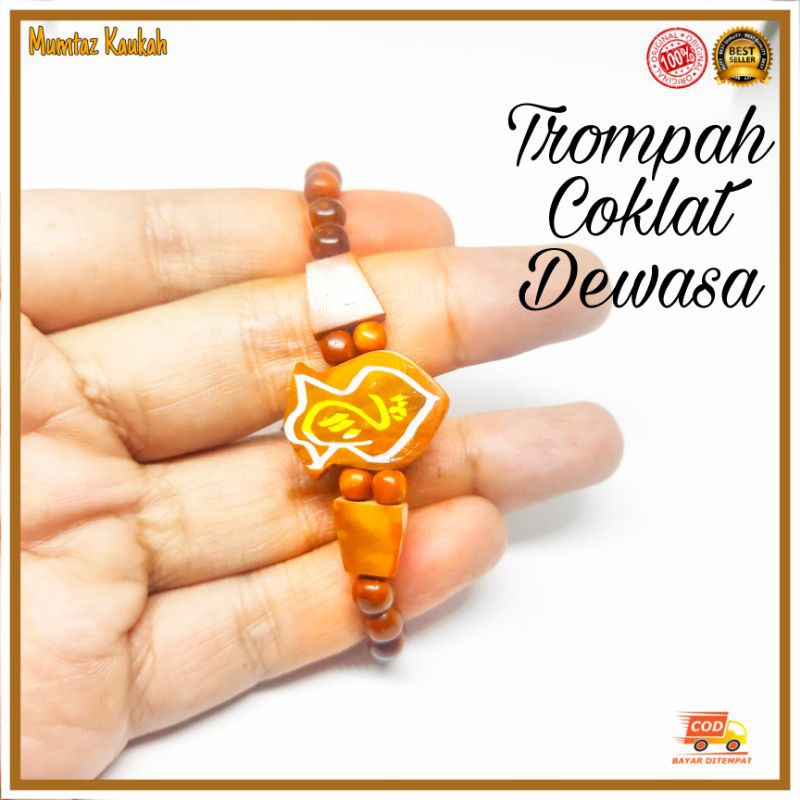 Gelang kaokah kaukah trompah coklat / gelang koka kokka plat trompah kauka kaoka cewek kokah ori