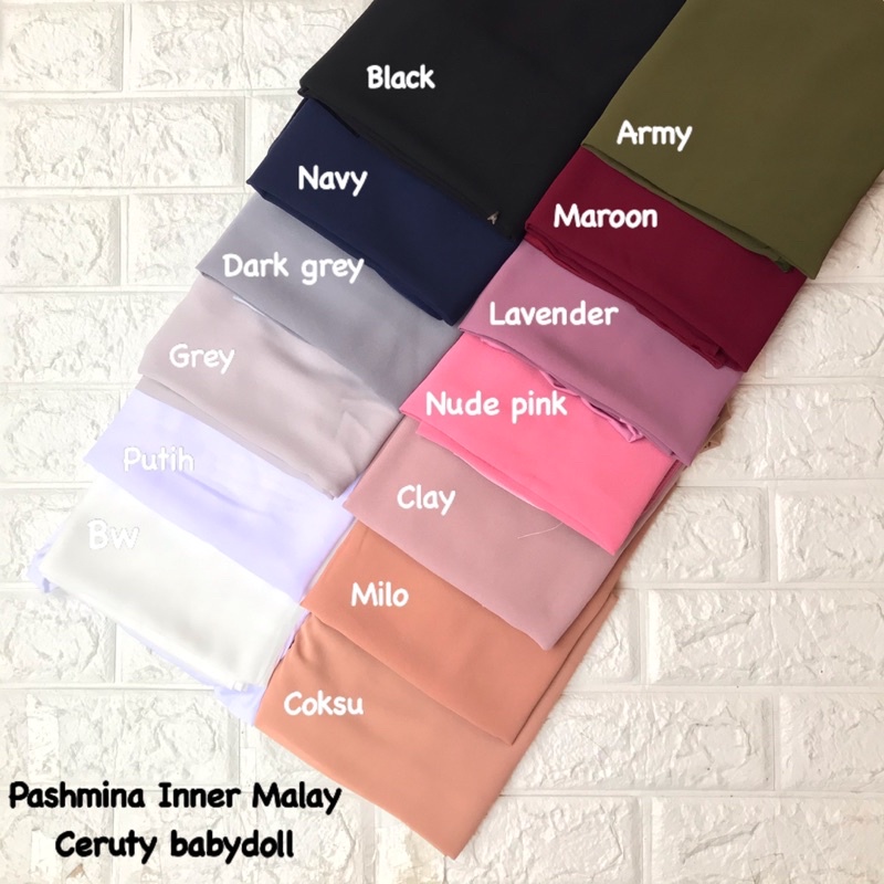 PASHMINA INNER 2IN1 PREMIUM CERUTY BABYDOLL / PASMINA INSTAN ADA INER MURAH