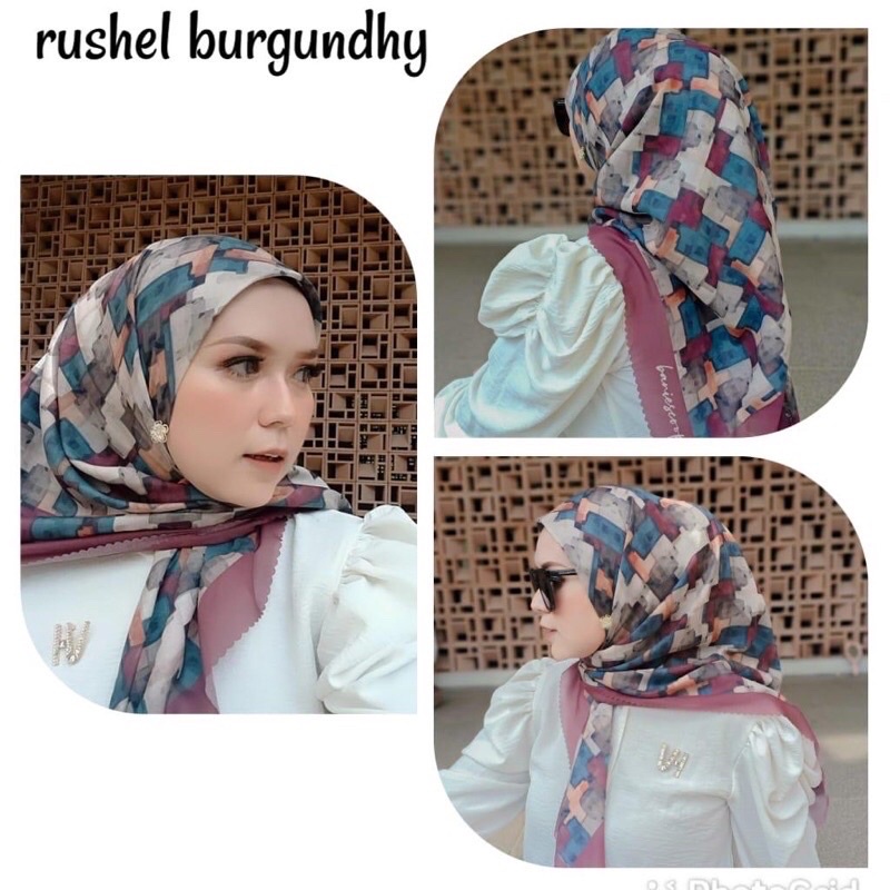 Hijab Segiempat Voal Baniescoop Rushel Burgundy