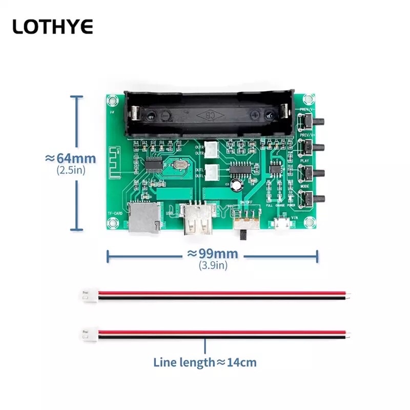 Pam8403 kit class d stereo amplifier bluetooth usb battery