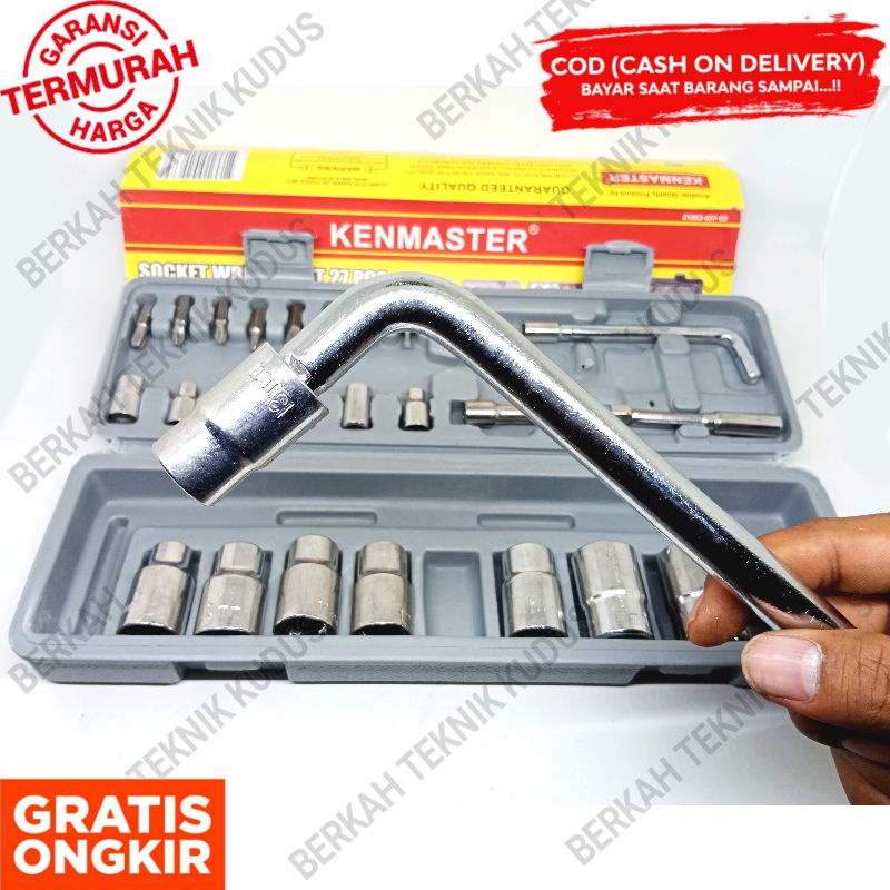 kunci Shok bengkel motor 10 pcs Size 8 - 24 mm / kunci sok gagang L panjang / kunci shok Gagang krek panjang / kunci pas shock socket set  original-3