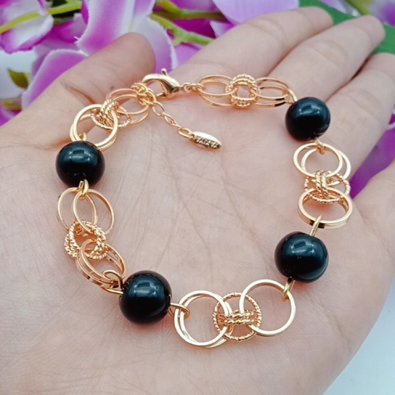 gelang wanita lapis emas permata giok terbaru star+