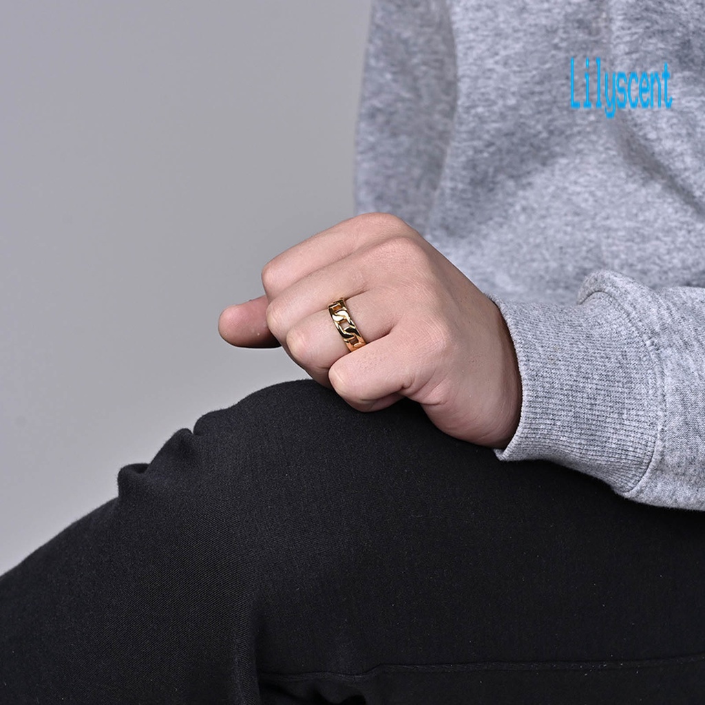 Cincin Rantai Gaya Hip Hop Untuk Unisex