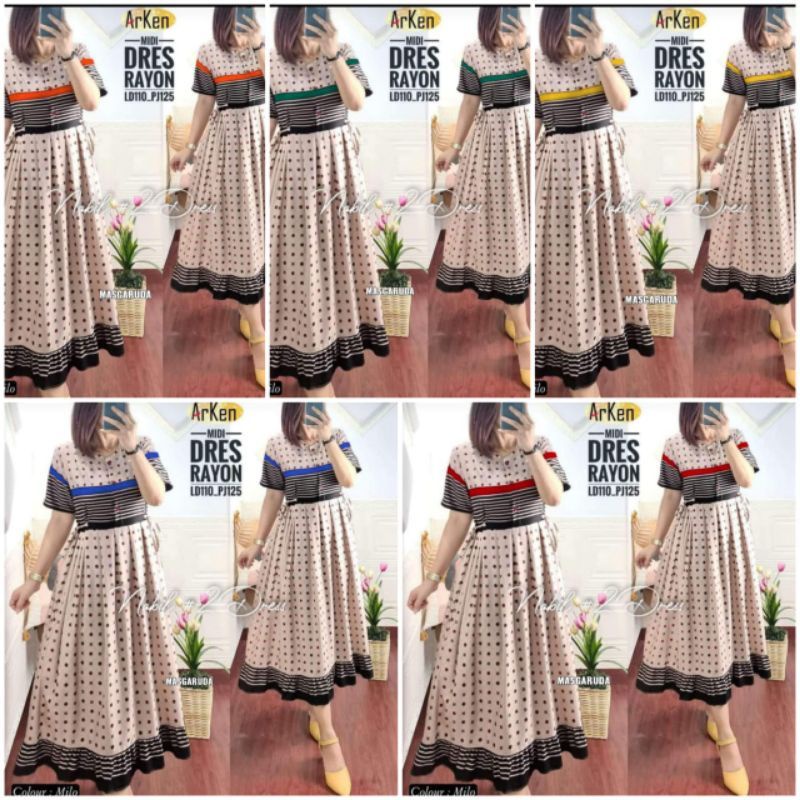 MIDI DRESS viral 2022 terbaru Dress kekinian/Home dress kekinian premium