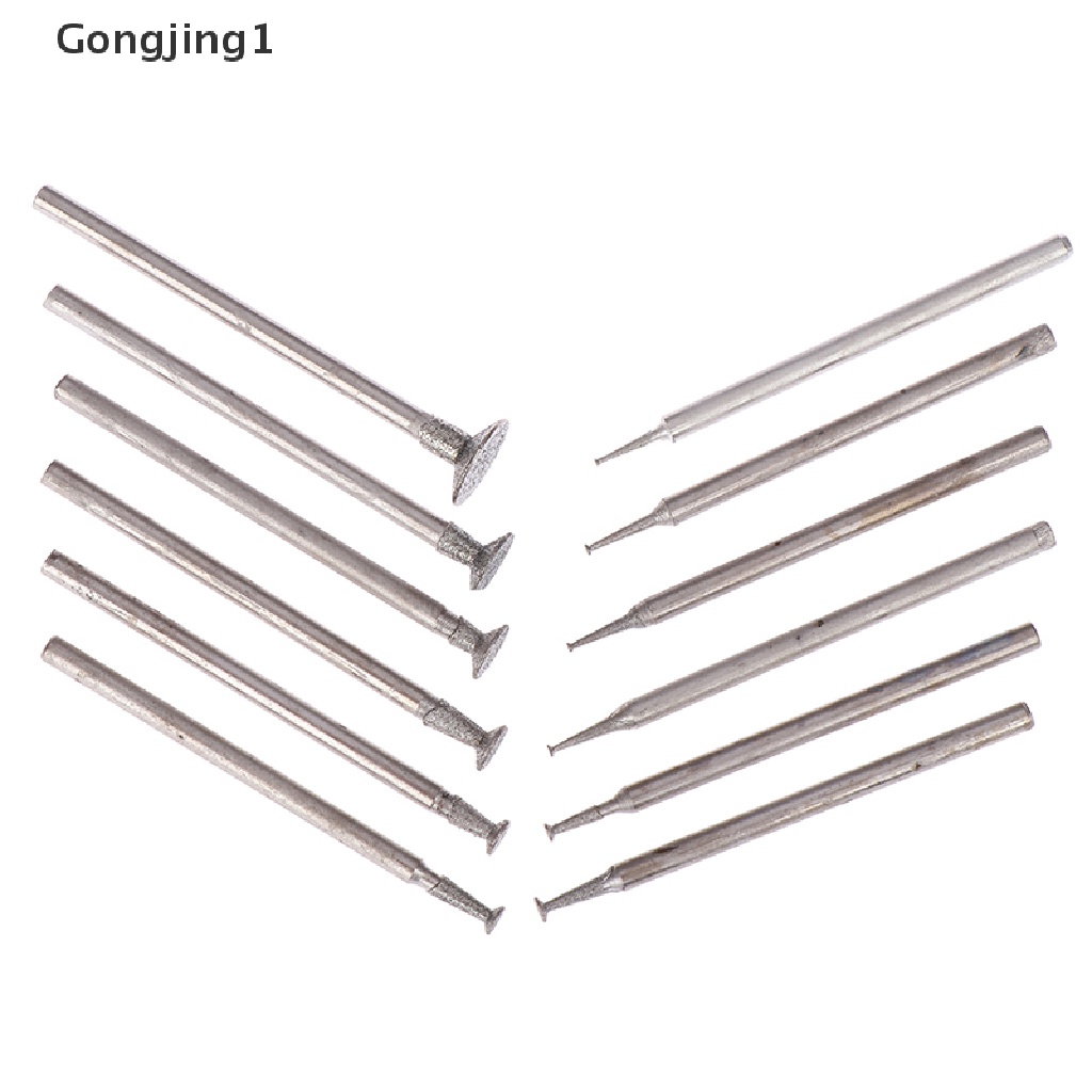 Gongjing1 12Pcs Mata Bor Gerinda Diamond 2.3mm Untuk Ukir / Poles Batu Giok