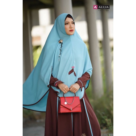 SET GAMIS SYAR'I AULIA FASHION ASLI ORIGINAL TERBARU DESEMBER KANAYA CHOCOLATE ICE BLUE