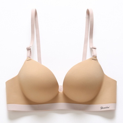 TUTULADY Bra Mulus Busana Sederhana Tanpa Kawat A/B Cup Push up