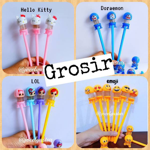 

(1 lusin/12 pulpen) Pulpen spring /pulpen per /pulpen emoji/ LOL/ Hello kitty