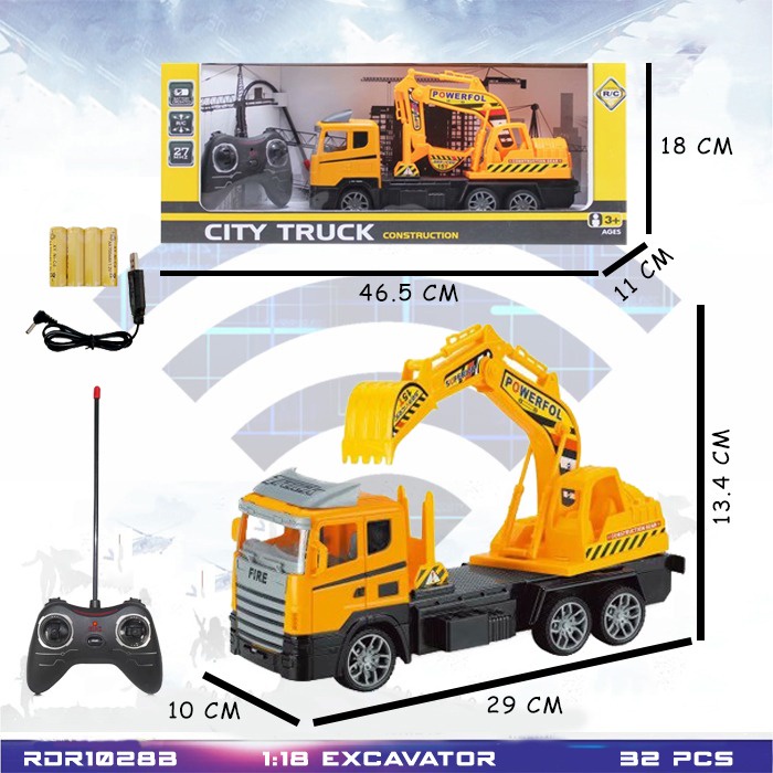 Mainan Anak Mobil Remote Control Mobil Konstruksi RC Mobil Dump Truk Excavator