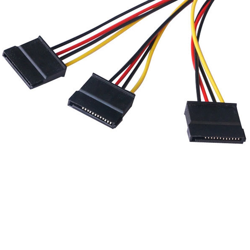 {LUCKID}4 pin IDE Molex to 3 Serial ATA SATA Power Splitter Extension Cable Connectors