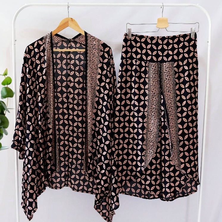 ONE SET BATIK WANIITA SETELAN BATIK MODERN  OUTER BATIK KULOT BATIK