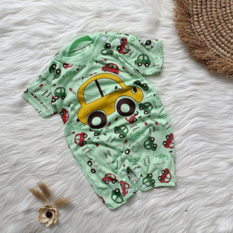 Romper bayi motif car 0-3 bulan