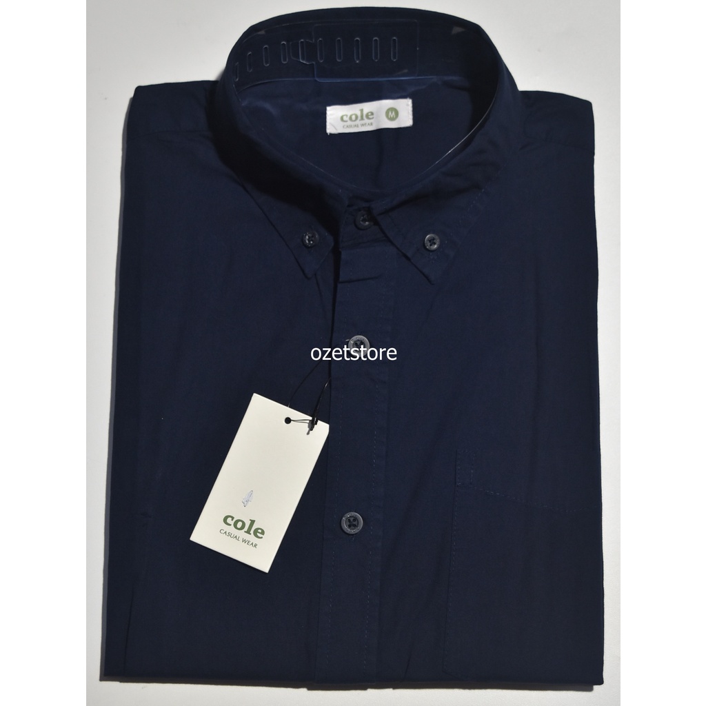 Kemeja Pria Lengan Pendek COLE Navy Reguler KCR140