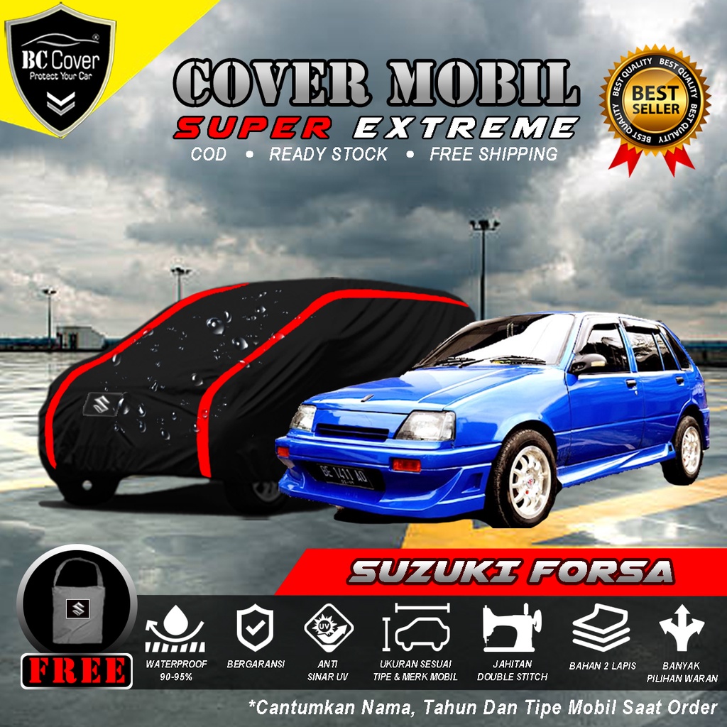 Body Cover Mobil Suzuki Forsa Outdoor Waterproof / Sarung Mobil Suzuki Forsa Waterproof / Selimut Tutup Suzuki Forsa Mantol Kerudung Mantel Penutup Mobil Forsa Waterproof Outdoor Anti Air