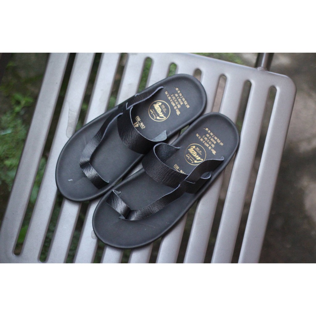 SANDAL PRIA ORIGINAL CEVANY IMPLUSE SERIES BLACK  KULIT ASLI