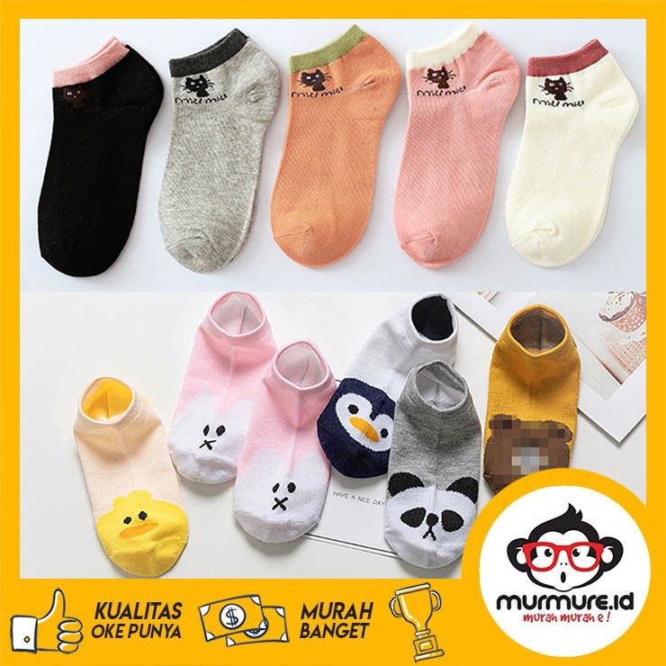 MURMURE.ID | KAOS KAKI FASHION ANKLE SOCK MOTIF KUCING CAT HEWAN LUCU MURAH IMPORT CS012 CS027