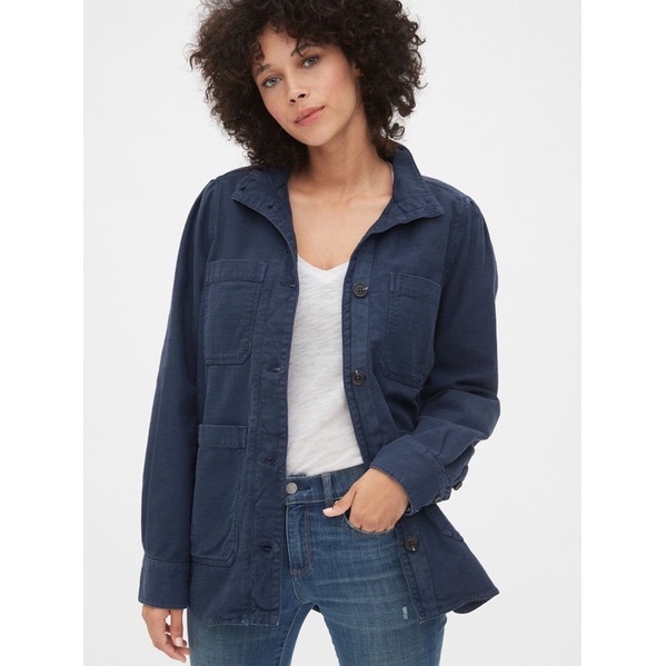 Jaket Wanita GAP Slub Utility Jacket